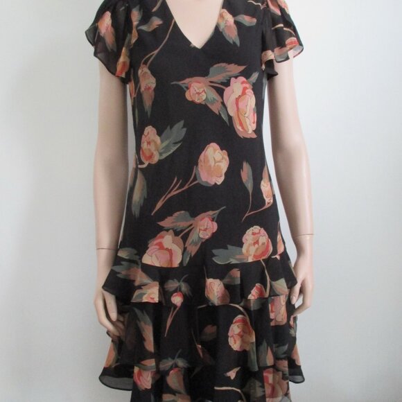 Lauren Ralph Lauren Black Floral Mini Dress - Picture 6 of 9